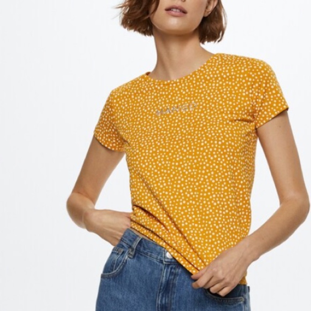 💜Mango embroided  logo top large